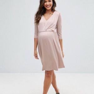 ASOS maternity nursing drape front midi dress